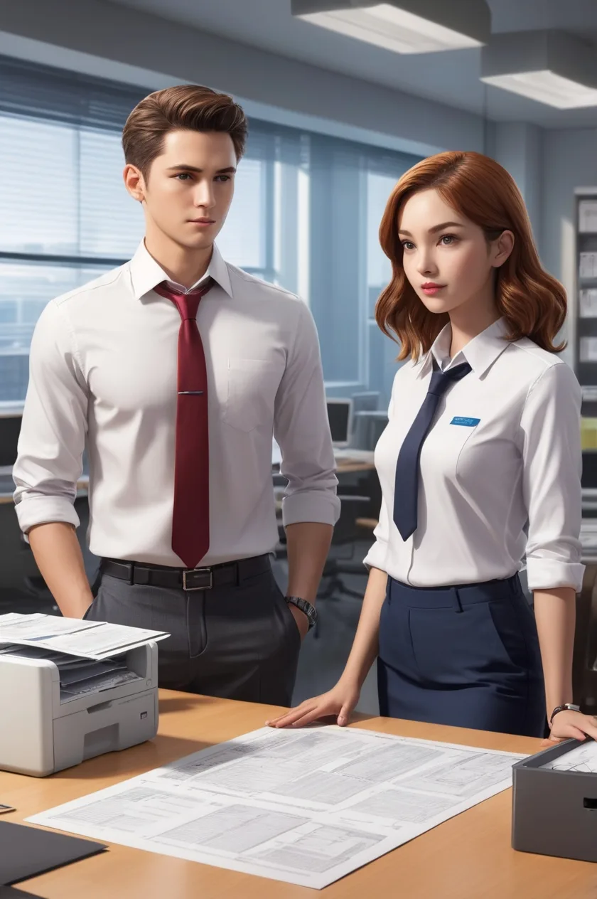 Discussing a project deadline in the office