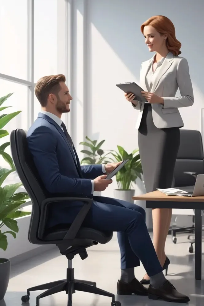 software company job interview in easy English