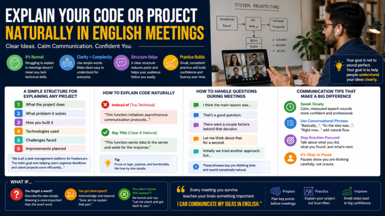 How to Explain Your Code or Project in an English Meeting – Conversation