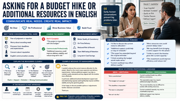 How to Ask for a Budget Hike or Resources for Your Project – Professionally in English