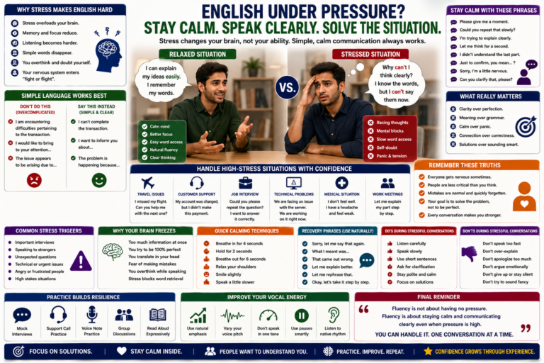 English Under Pressure: Why Your Fluency Disappears When Stress Enters and How to Handle Brain Freeze