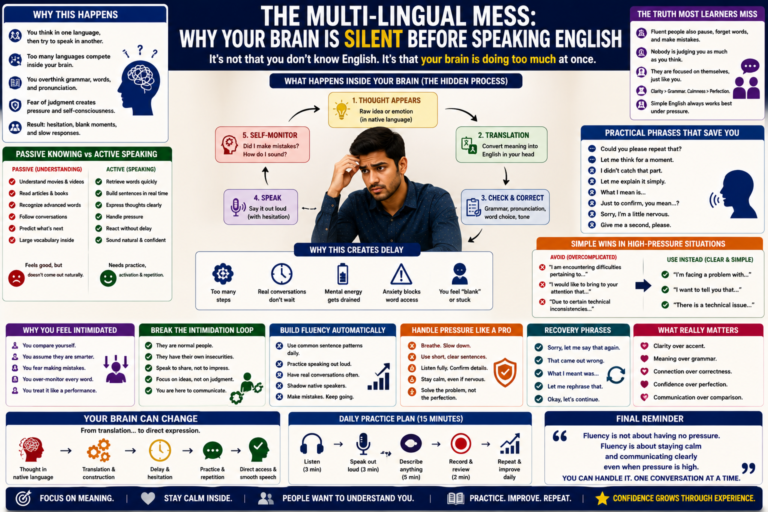 The Multi-Lingual Mess: Why Your Brain Freezes Before Speaking English