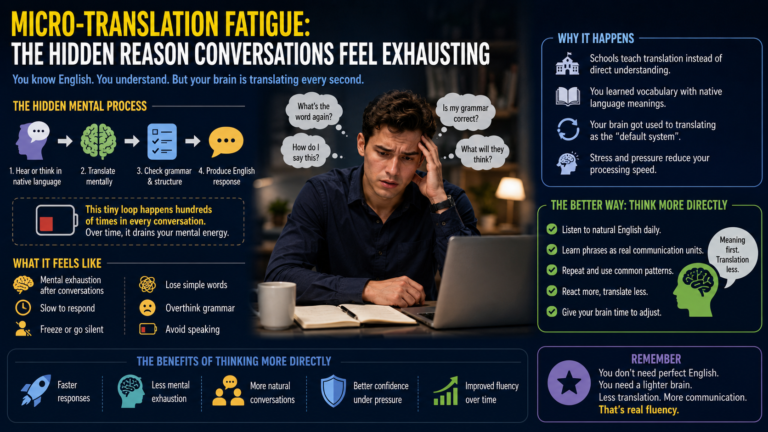 The Hidden Exhaustion of English Speaking: How to Stop Translating Inside Your Head and Break Micro-Translation Fatigue